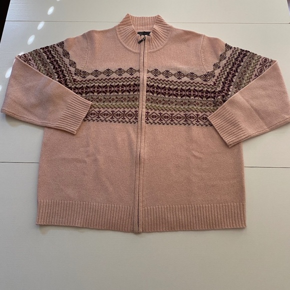 Van Heusen 100% Lambswool Full Zip Knit Sweater Size XL - Picture 6 of 13